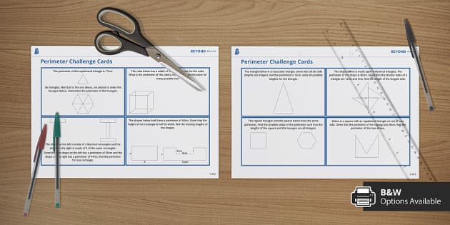 👉 Perimeter Challenge Cards (teacher made) - Twinkl