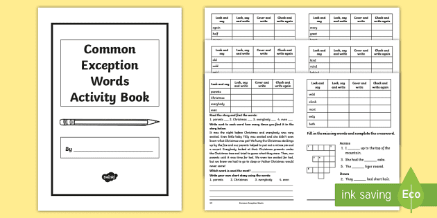 Activity　Year　More　Words　Practice　Common　Exception　Booklet