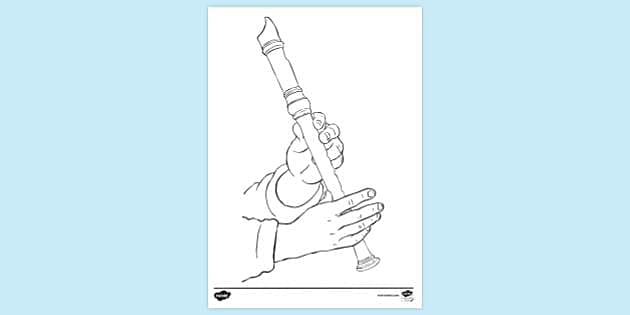 FREE! - Recorder Colouring Sheet | Colouring Sheets | Twinkl