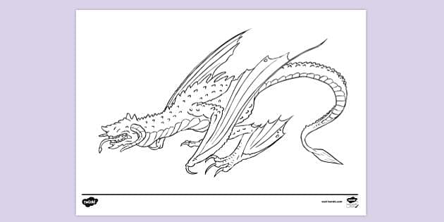 realistic coloring pages of dragons