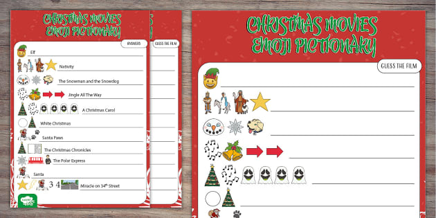  Christmas Movies Emoji Pictionary Twinkl Party