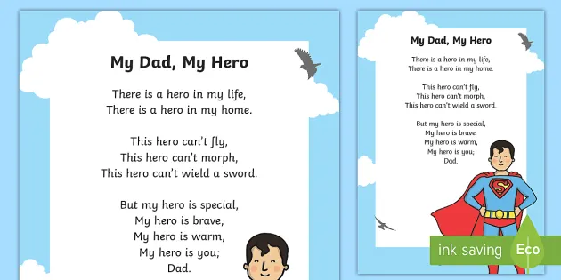 My Dad My Hero Poem Teacher Made