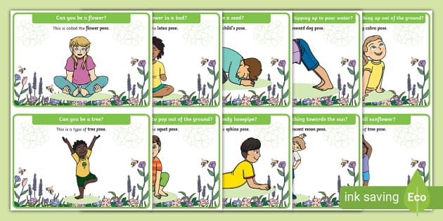 Plants and Growing Yoga Cards (teacher made) - Twinkl