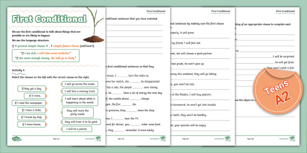 ESL First Conditional Activity Sheet [Teens, A2] - Twinkl