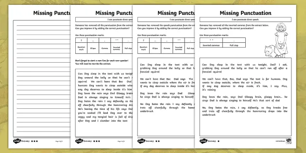 direct speech punctuation worksheets ks2 teacher made