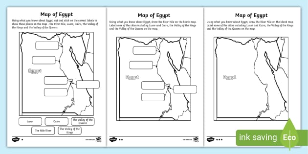Ancient Egypt Map Worksheet History Twinkl