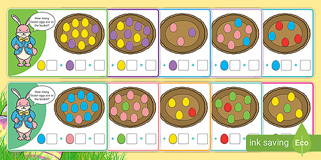👉 Easter Egg Counting and Addition Cards (teacher made)