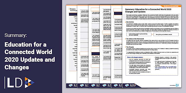 Summary: Education for a Connected World 2020 Changes and Updates
