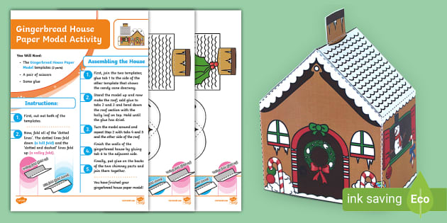 Gingerbread House Paper Model
