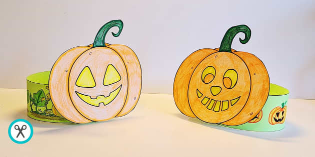 Pumpkin Paper Mask Printable Halloween Costume Craft Activity Spooky