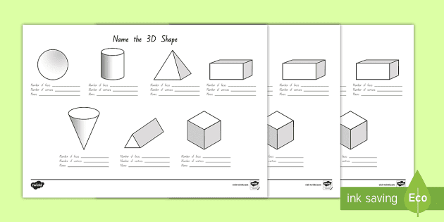 3d Shapes Worksheets