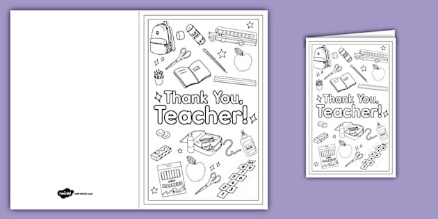 Thank You, Teacher! Doodle Card (Teacher-Made) - Twinkl