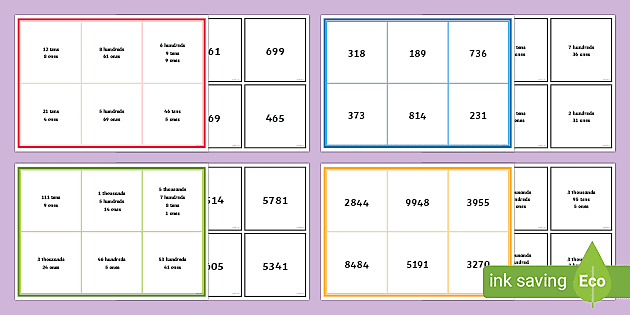 renaming place value bingo teacher made