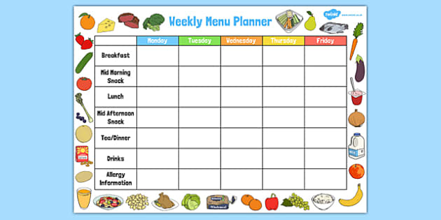 kid menu calendar kid menu calendar