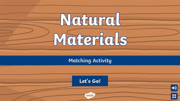 Natural Materials Interactive Matching Activity Twinkl
