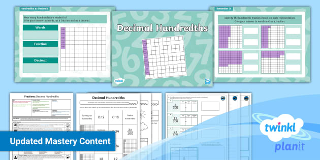 👉 Y4 Fractions: Decimal Hundredths PlanIt Maths Lesson 2