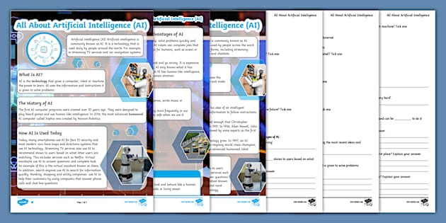 Lks2 All About Artificial Intelligence Ai Reading Activity Lks2 All About Artificial Intelligence Ai Reading Activity