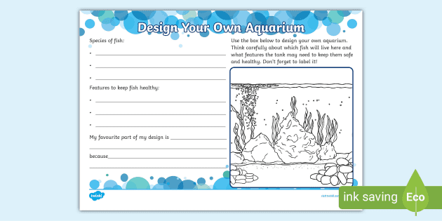 Design Your Own Aquarium Worksheet (Teacher-Made) - Twinkl