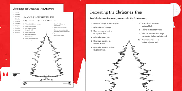 Christmas Tree Decorating Reading Comprehension Activity