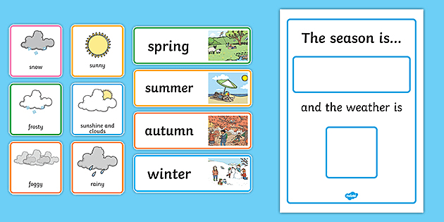 Weather Chart Pictures Of The Seasons And Weather For Ks1