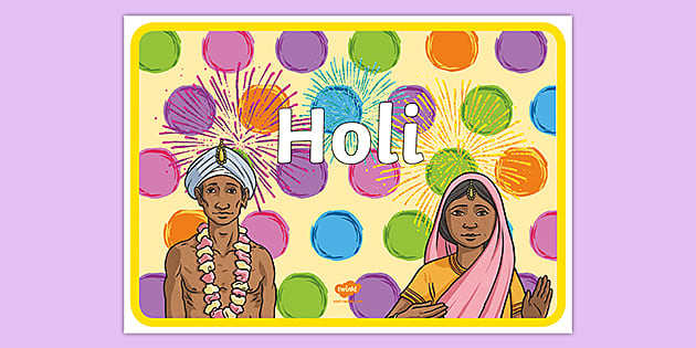 Flat style cute kids celebrating holi festival Vector Image