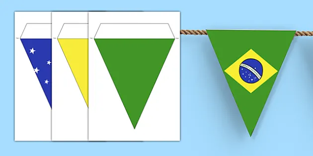 3m 6m 9m Metre Length 10 20 30 Flags Brazil Flag Bunting Polyester