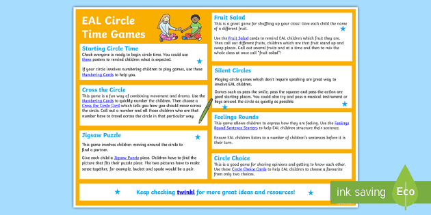 EAL Circle Games for Reception