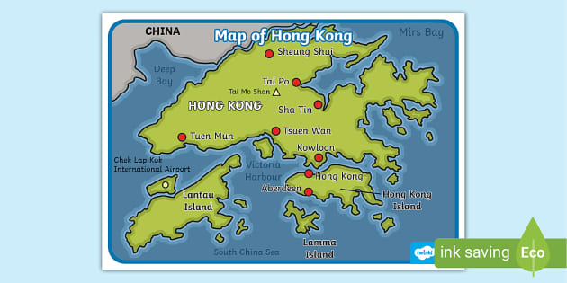 Hong Kong Map Display Poster (teacher made) - Twinkl