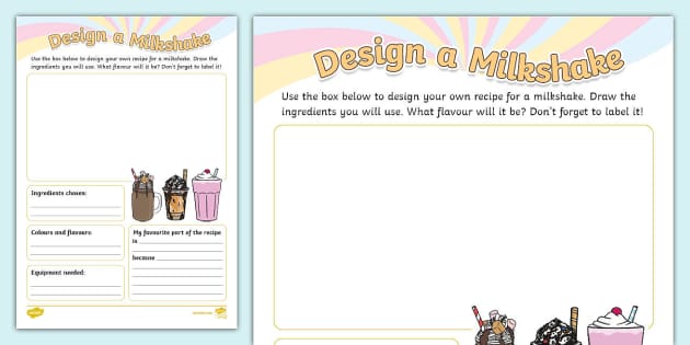 Design a Milkshake Worksheet (teacher made) - Twinkl