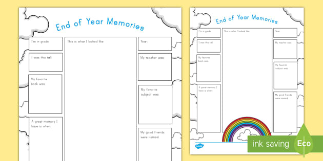 End-of-the-Year Memory Book {Free Printables!} - A Kinderteacher Life