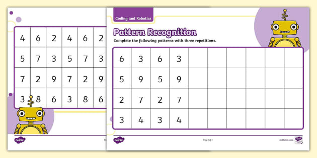 Grade 1 Robotics And Coding Term 1 Coding Worksheet Pattern 