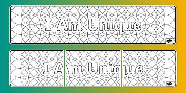 I Am Unique Collaborative Drawing Display Banner Twinkl