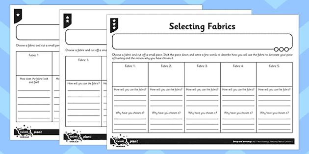 worksheet worksheet selecting fabrics