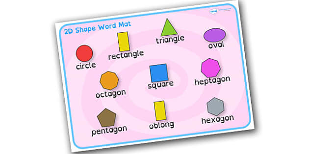 FREE! - 2D Shape Word Mat | Dyslexia-Friendly Font | Twinkl