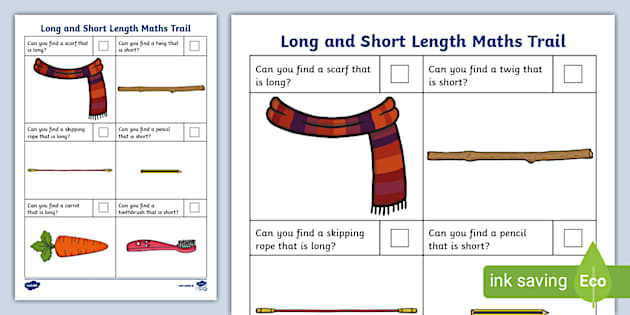 Long and Short Length Maths Trail (teacher made) - Twinkl