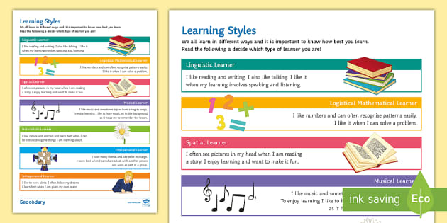 Learning Styles Worksheet / Worksheet (teacher made)