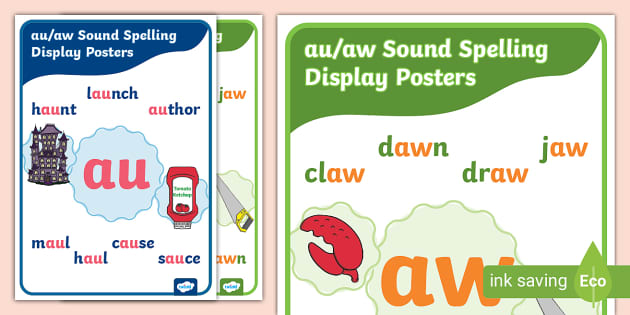 au/aw Sound Spelling Display Posters - Twinkl