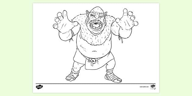 FREE! - Ogre Colouring Sheet | Colouring Sheets - Twinkl