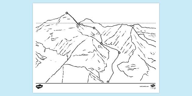 Mount Everest, Depicted In An Ink Drawing, Showcases A Realistic And  Hyper-detailed Rendering. The Elegant Inking Techniques Bring Out The  Beauty Of The Mountainous Vista. Against A White Background, The Dark White