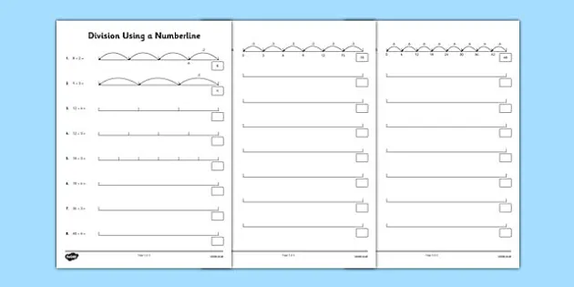 division using a number line teacher made