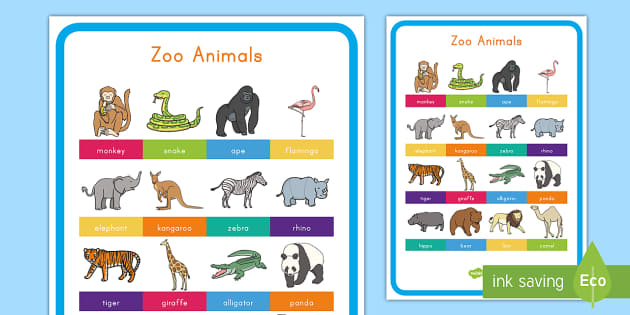 Zoo Animals Display Poster - Twinkl