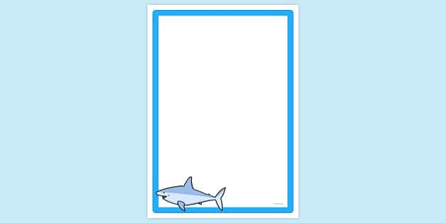 FREE! - Simple Blank Shark Page Border | Page Borders | Twinkl