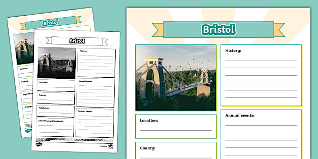 Bristol Fact File Template (teacher made) - Twinkl