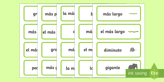 Adjectives Spanish Legal Size Photo Card Game