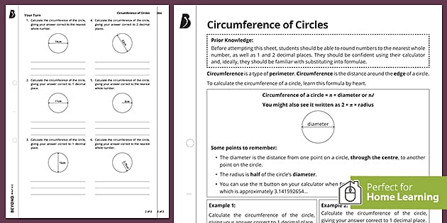  Circumference Of Circles Worksheet KS3 Maths Beyond