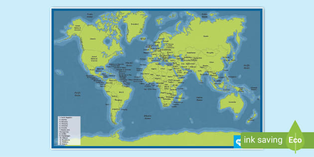 ks2 labeled world map poster primary resources