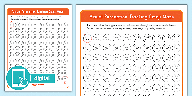 visual perception tracking emoji maze activity special ed