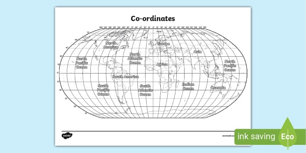 Longitude And Latitude Coordinates Map (Teacher-Made)