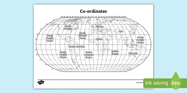 lines of latitude and longitude labeled