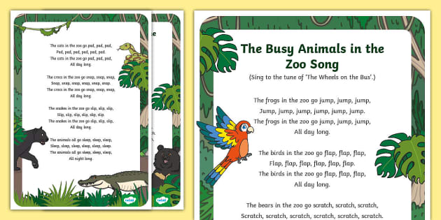 The Busy Animals in the Zoo Song (teacher made) - Twinkl